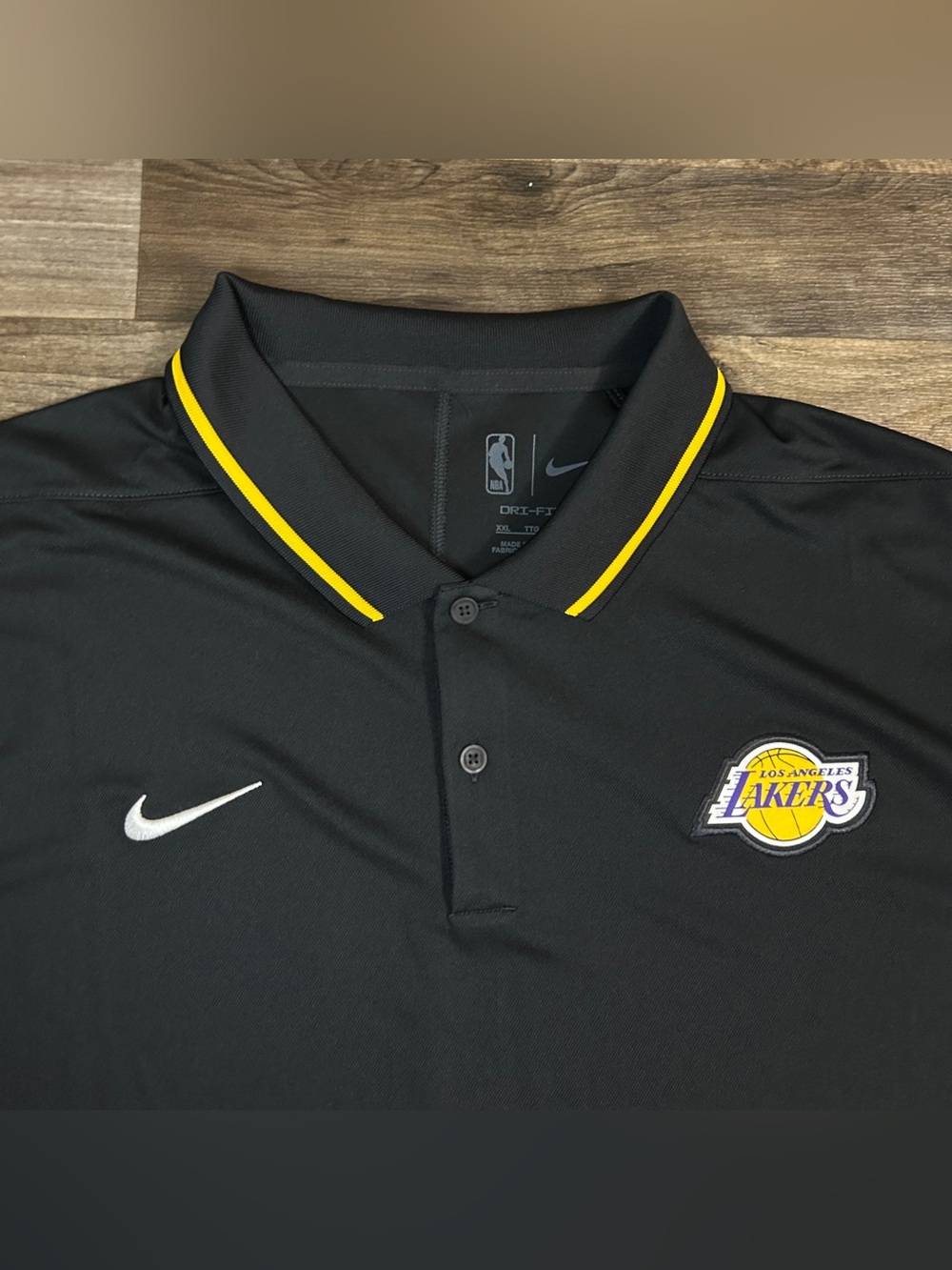 Nike NBA Los Angeles Lakers Dri-FIT Polo Shirt NWT Black XXL DZ0579-010